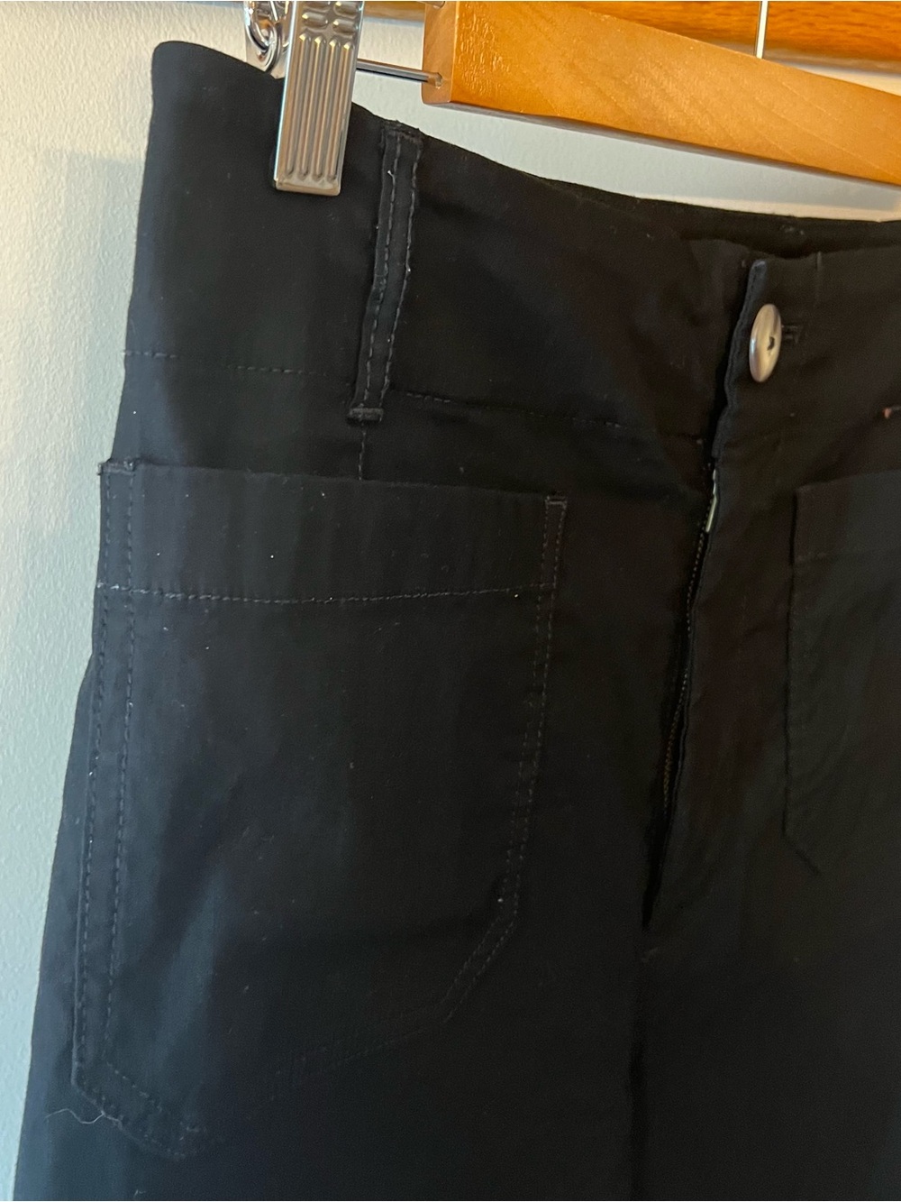 MAEVE Anthropologie Colette Black Wide Leg Cropped High Waist Pant EUC Sz 30 - Picture 5 of 10